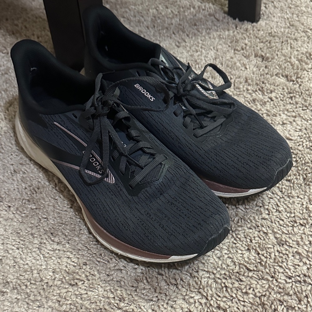 Brooks Black Running Shoes with Rose Gold Accents